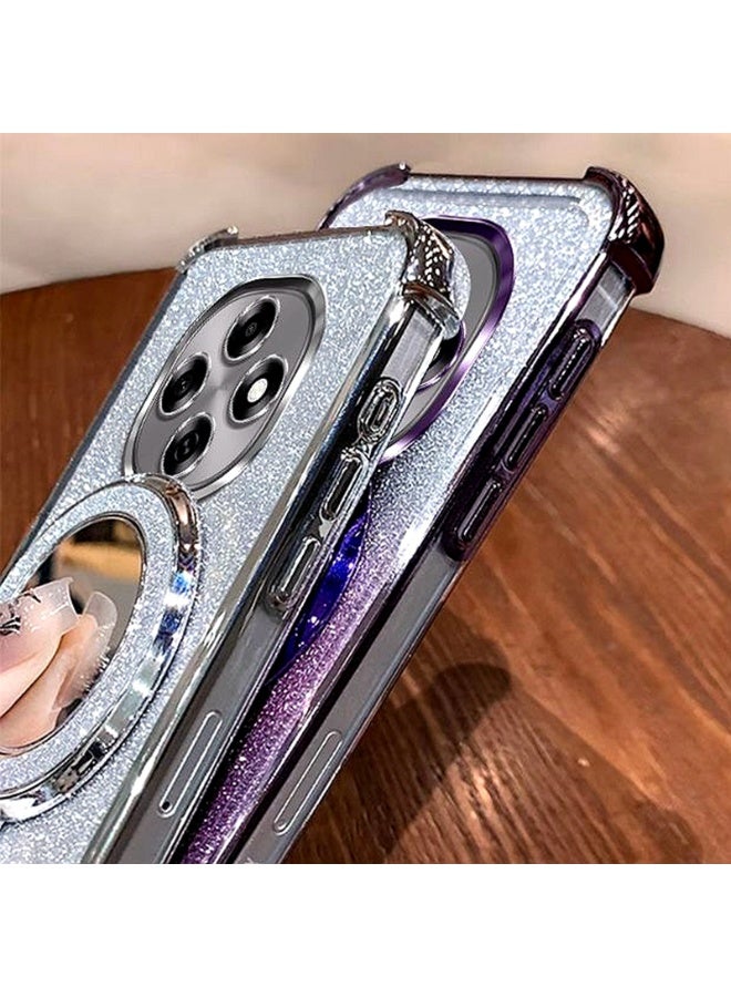 حالة براقة لـ Oppo A6 Pro 5G ，الوقوف المشرق ，مرآة المكياج ，مغناطيسية فاخرة تدرج Oppo A6 Pro غطاء - Image 4